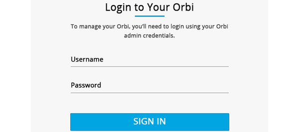 Orbi RBK50V Login