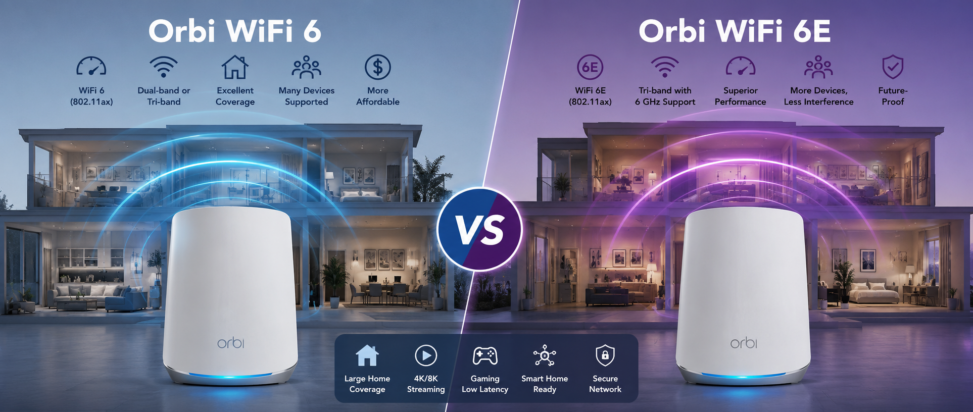 Orbi WiFi 6E vs Orbi WiFi 6: Which Is Better for Large Homes?